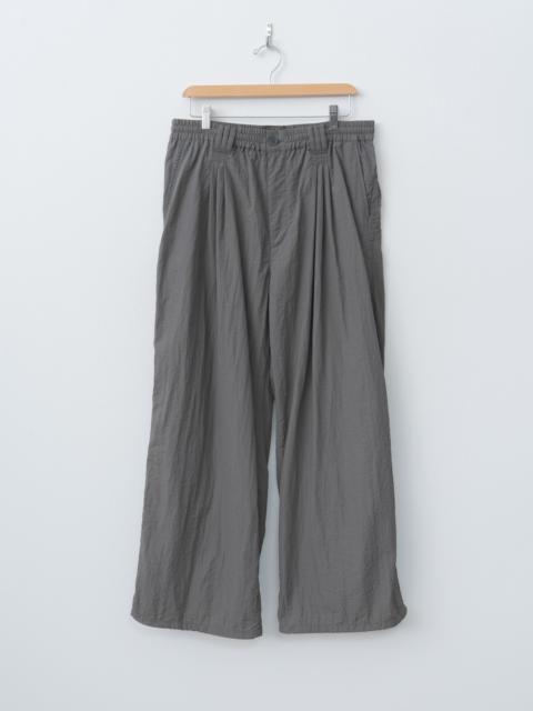 YOKE Nylon Pleated Easy Trousers - Charcoal Khaki