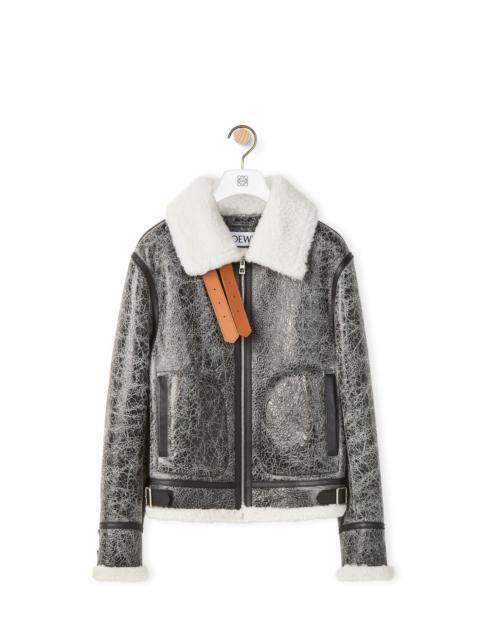 Loewe Aviator jacket in crackled nappa and shearling