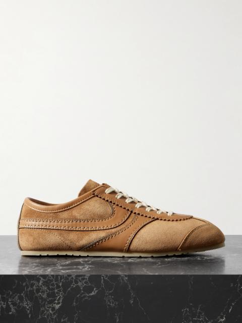 Dries Van Noten Leather-trimmed Suede Sneakers