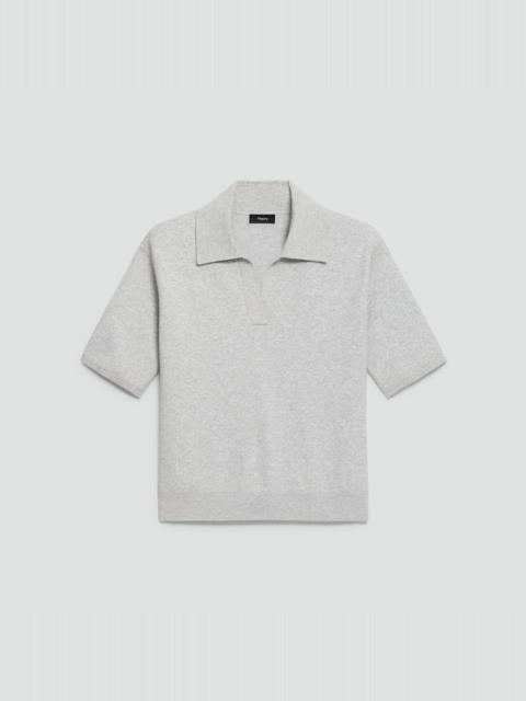 Theory Oversized Polo Shirt in Light Bilen