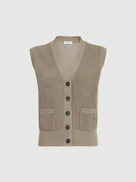 Brunello Cucinelli Sparkling cotton English rib cardigan