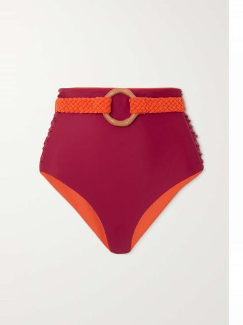 Johanna Ortiz + NET SUSTAIN Tangelo Cumbi reversible belted bikini briefs