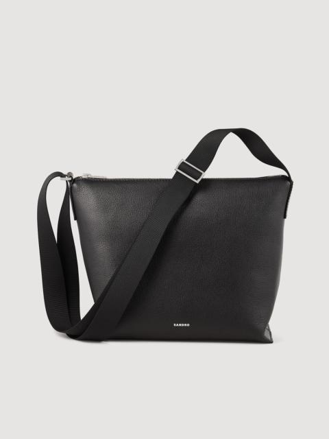 Sandro GRAINED LEATHER SATCHEL