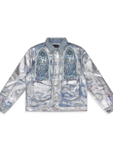 WHO DECIDES WAR HEAVY METAL DENIM TRUCKER JACKET "BLUE" 11300970033AW23