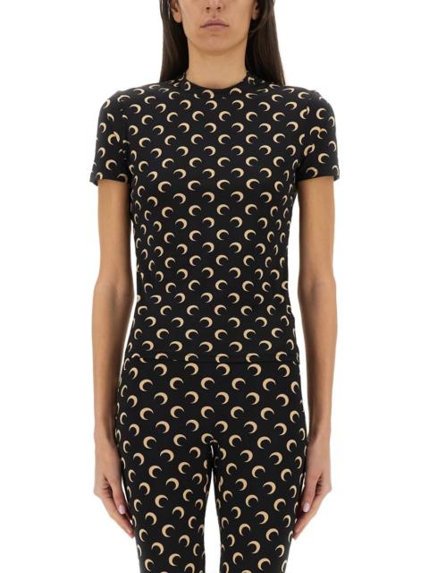 Marine Serre T-SHIRT MOON IN JERSEY SECOND SKIN
