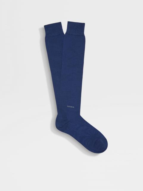 BLUE COTTON BLEND SOCKS