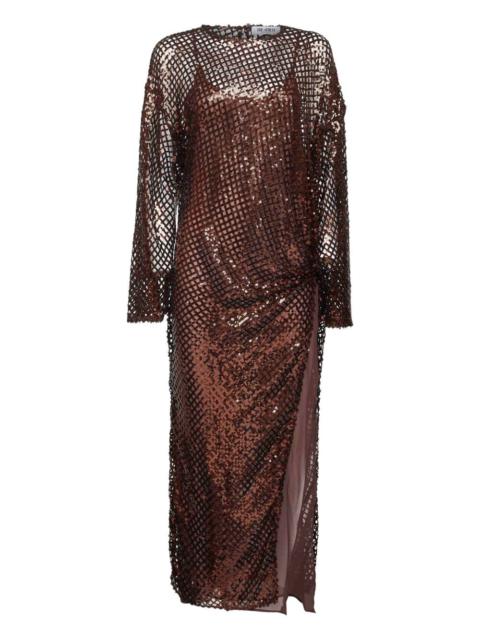 THE ATTICO sequin-embellished gathered maxi dress