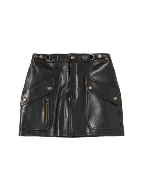 RE/DONE Racer leather mini skirt