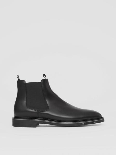 Burberry Logo Detail Leather Chelsea Boots