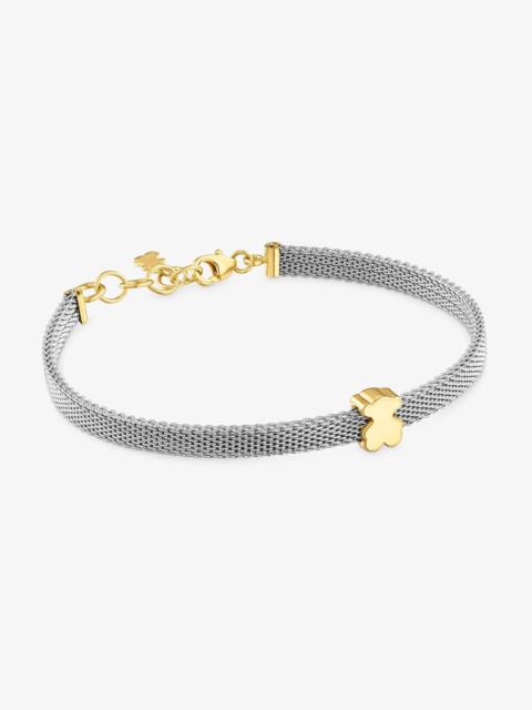 TOUS 14K solid gold and 7 mm steel Bracelet Icon Mesh