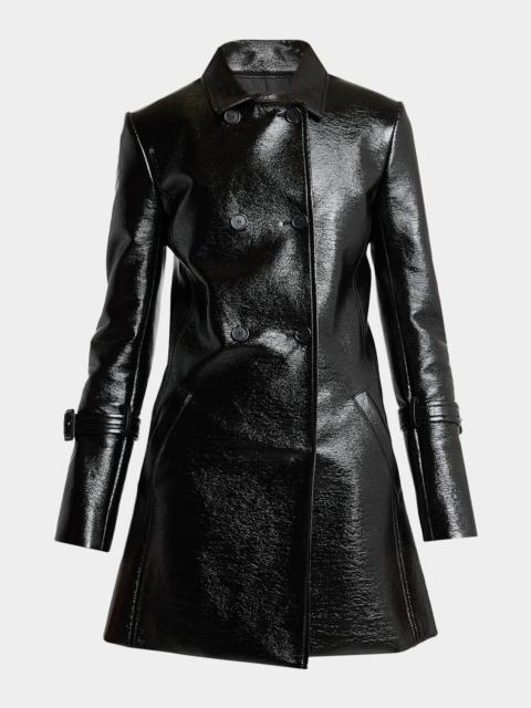 courrèges Double-Breasted Vinyl Coat