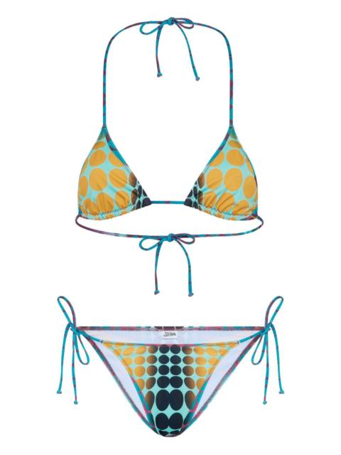 Jean Paul Gaultier printed tie bikini set