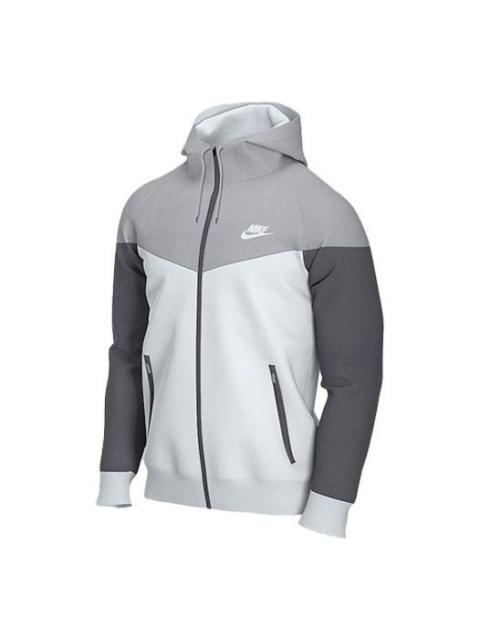 Nike Nike Contrast Color Stitching Sports hooded Logo Jacket Gray AT5271-102