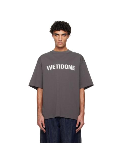 We11done Gray Large Basic Logo T-shirt