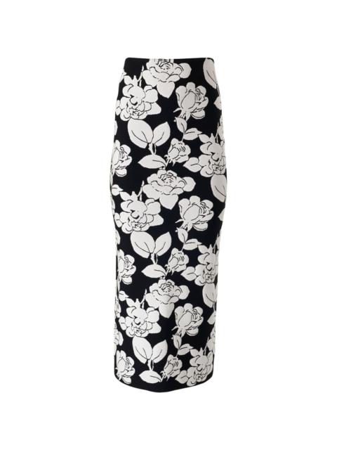CAROLINA HERRERA floral-jacquard pencil skirt