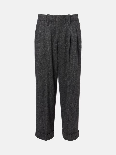 Brunello Cucinelli Pleated wool-blend tapered pants