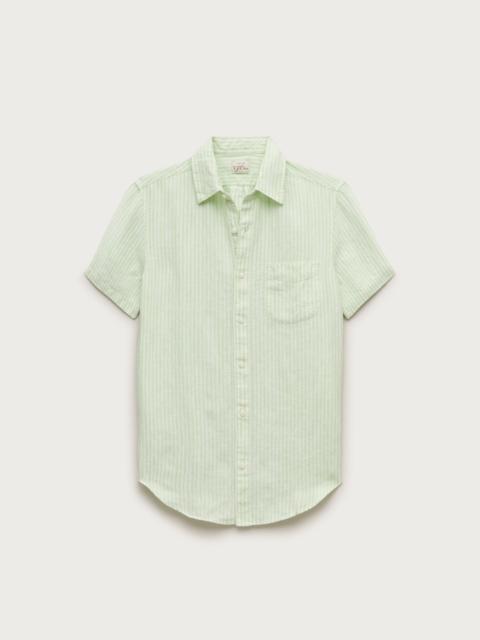 J.CREW Short-sleeve point-collar linen shirt in stripe