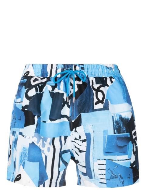 graphic-print swim shorts