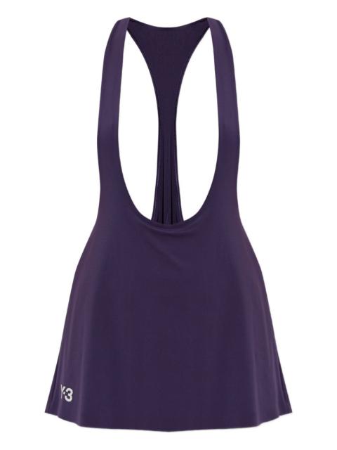 Y-3 racer-back pleated mini dress