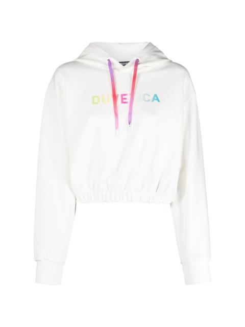 DUVETICA logo-print cropped hoodie