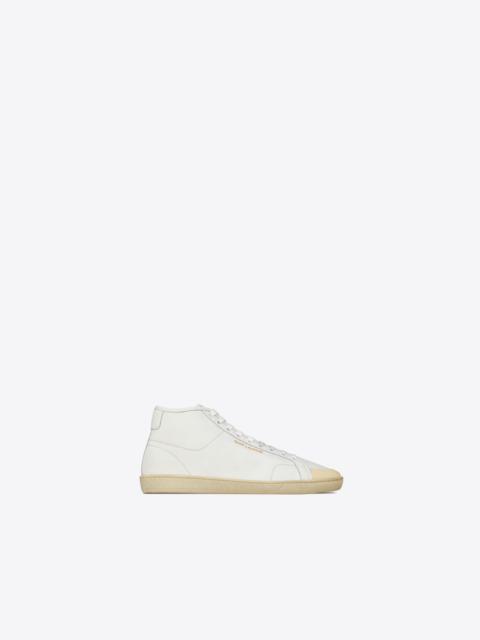 SAINT LAURENT court classic sl/39 mid-top sneakers in grained leather