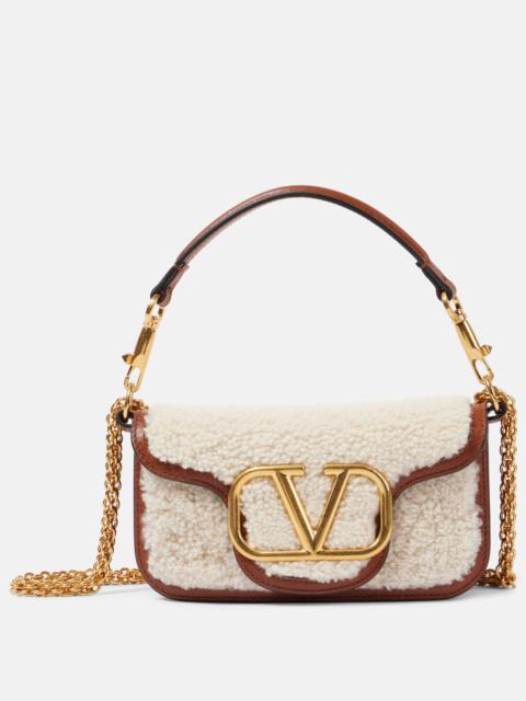 Valentino Locò Small shearling and leather shoulder bag
