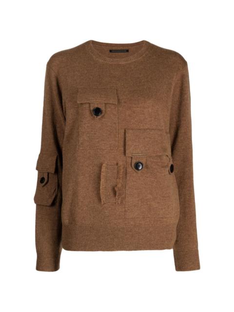 speckle-knit wool jumper
