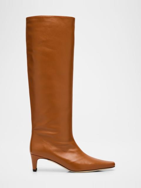 STAUD Wally Leather Knee-High Boots