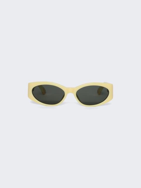 LINDA FARROW Ovalo Sunglasses Yellow