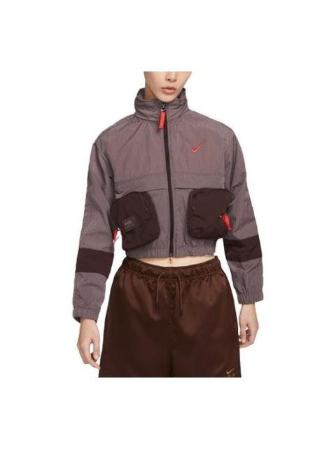 Nike (WMNS) Nike AS NSW City Utility Woven Jacket 'Burgundy' DV8035-291