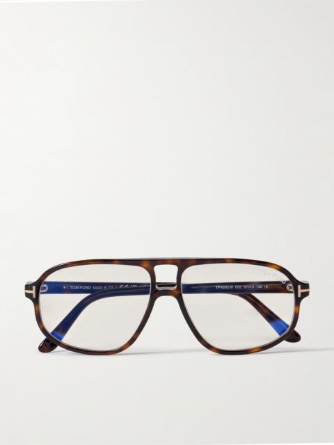 TOM FORD Aviator-style Tortoiseshell Acetate Optical Glasses