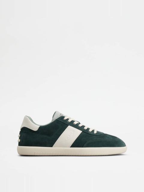 Tod's TOD'S TABS SNEAKERS IN SUEDE - GREEN, WHITE, LIGHT BLUE