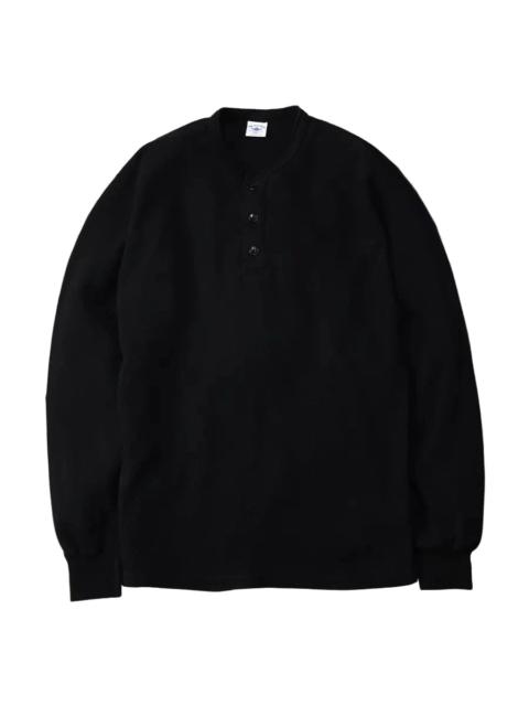 THE FLAT HEAD FN-THLH-004 Henley Neck Thermal Black