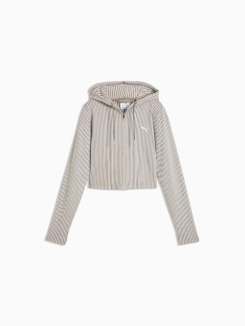 PUMA PUMA Essentials Women's Ribbed Zip-Up Hoodie