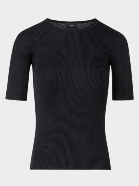 AKRIS Ribbed Seamless Crewneck Sweater