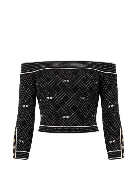 ELISABETTA FRANCHI off-the-shoulder buttoned top