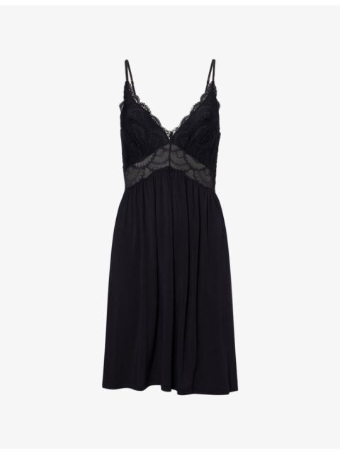 eberjey Mariana Lace-Embroidery Stretch-Woven Nightdress