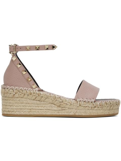Valentino Pink Rockstud Flat Sandals