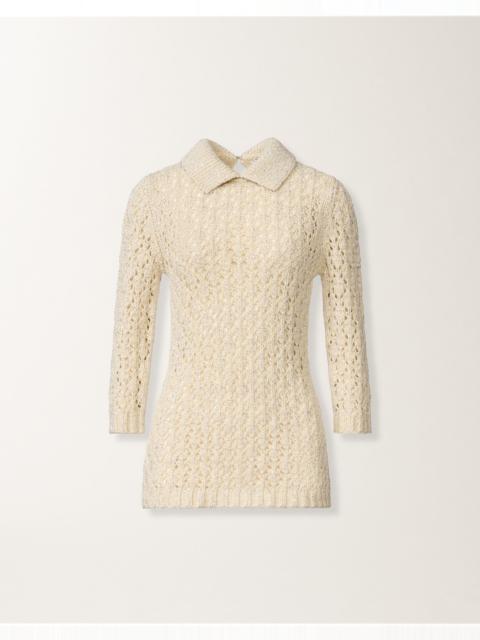 FABIANA FILIPPI Cotton tape-knit sweater with sequins