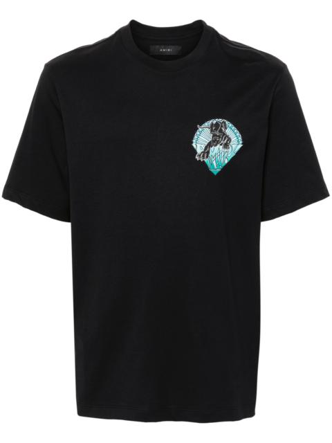panther-print cotton T-shirt