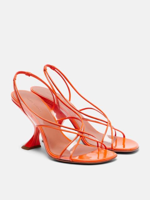 Amina Muaddi Lena 90 PVC and patent leather sandals
