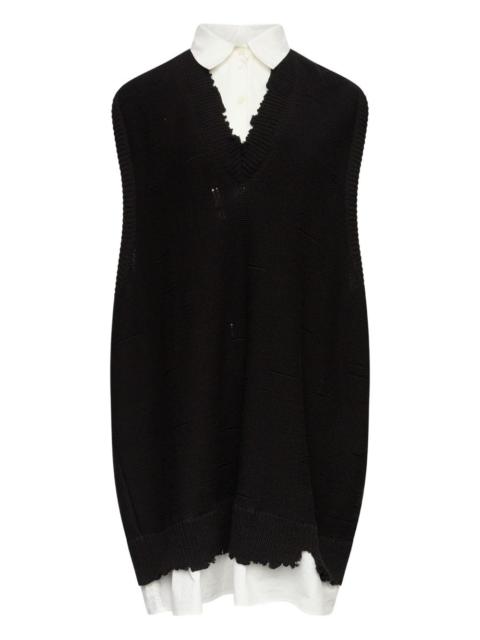 MM6 Maison Margiela frayed mini knitted dress