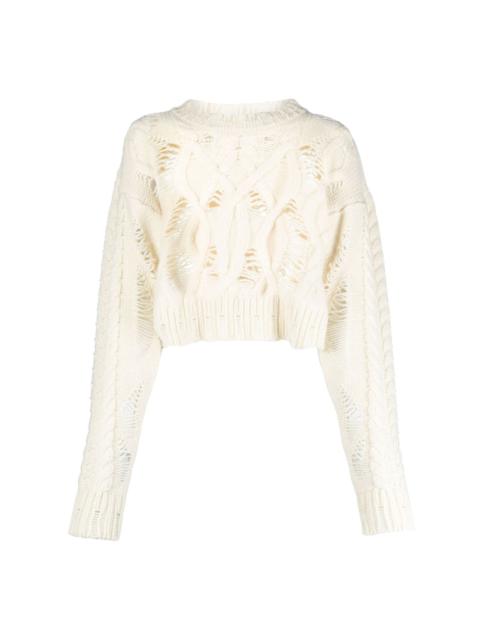 AISLING CAMPS cable-knit cropped jumper