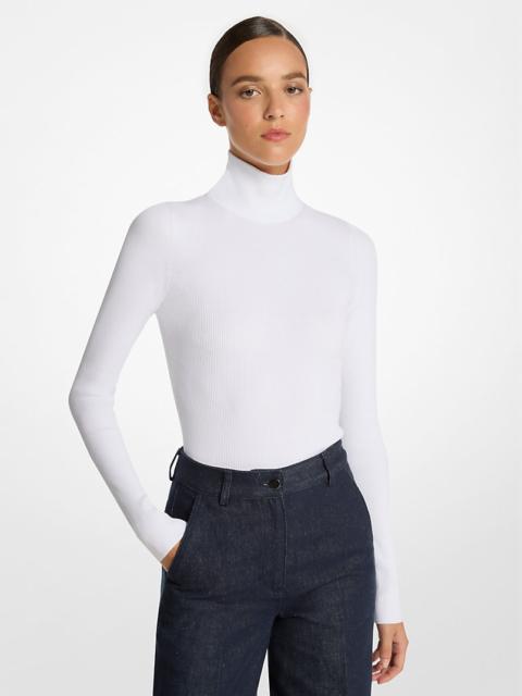 MICHAEL KORS COLLECTION Stretch Viscose Turtleneck Bodysuit