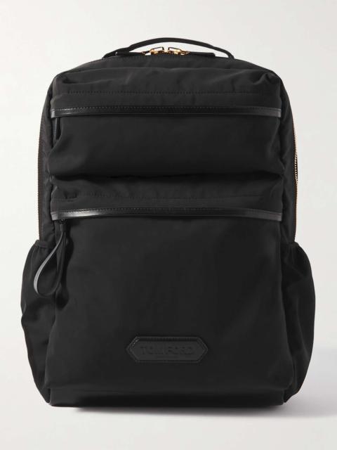 TOM FORD Leather-Trimmed Recycled-Nylon Backpack