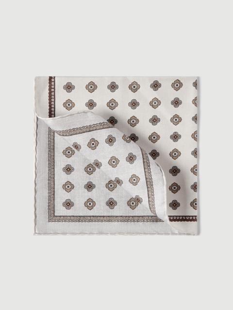 Brunello Cucinelli Silk pocket square with medallion design