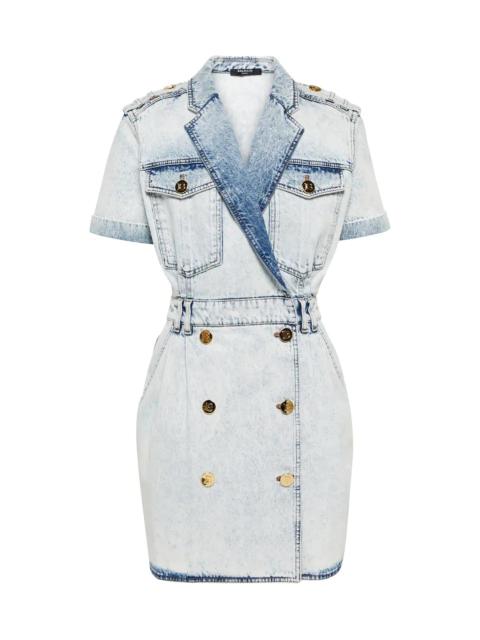Balmain Wrap denim minidress