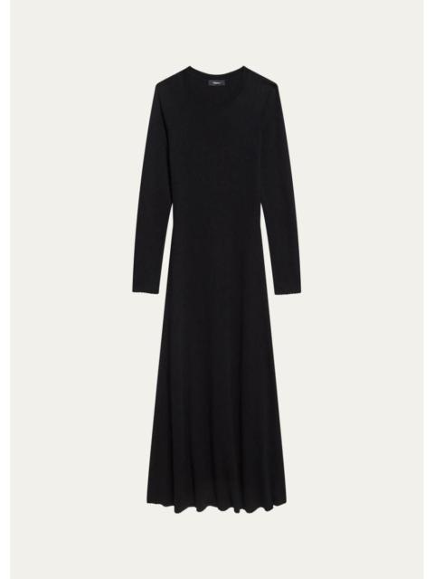 Theory Merino Wool Crewneck Midi Dress