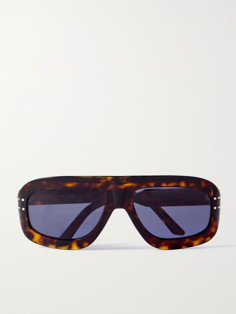 Dior DiorSignature M1U aviator-style tortoiseshell acetate sunglasses Tortoiseshell