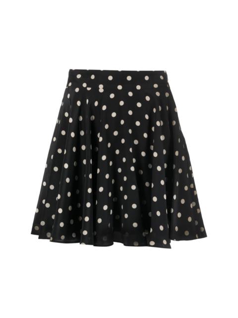 polka dot-print silk miniskirt
